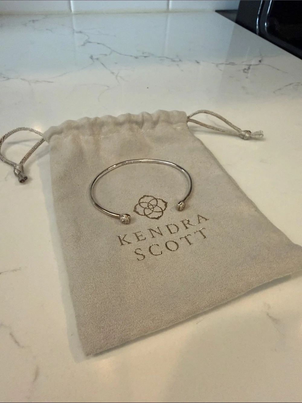Kendra Scott Silver Open Cuff Bracelet with Rounded Ends